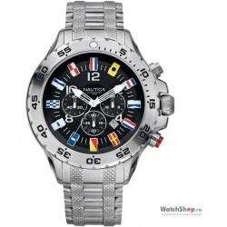 Ceas original Nautica NST CHRONO FLAG A29512G imagine mica